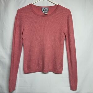 LILLY PULITZER Women’s 100% Cashmere Pink Fine Cable Knit  Sweater Sz Med EUC